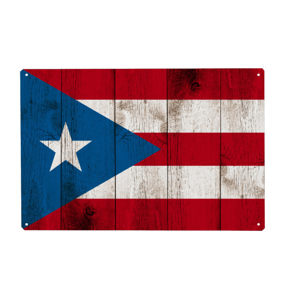 Holzbild "Vintage Flag of Puerto Rico" artboxONE - Reise,Reise / Länder - Puerto rico,Puerto rican,Flagge,Fahne,Vintage,Grunge,Holz,Hölzerne,Flag