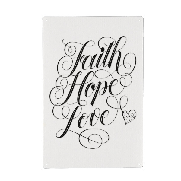 Holzbild "Faith. Hope. Love" artboxONE - Typografie,Liebe