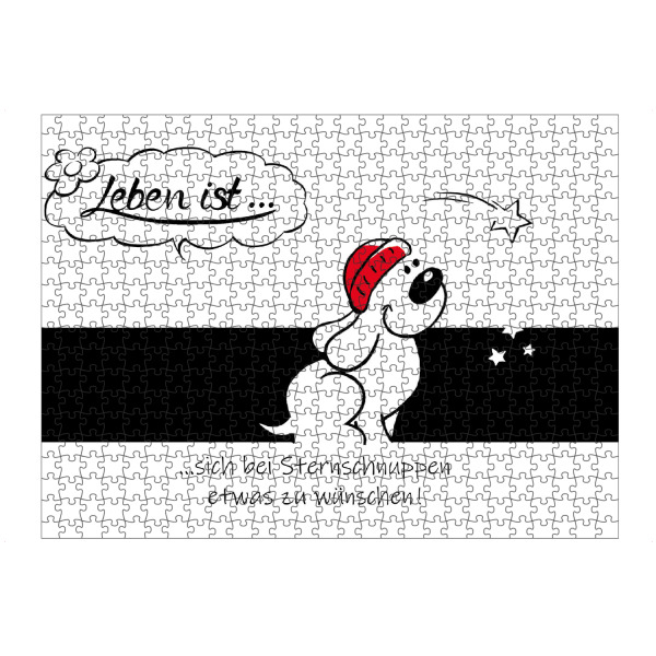 artboxONE Puzzle "Leben ist... bei Sternschnuppen" artboxONE - Typografie,Tiere,Comic,Lustig