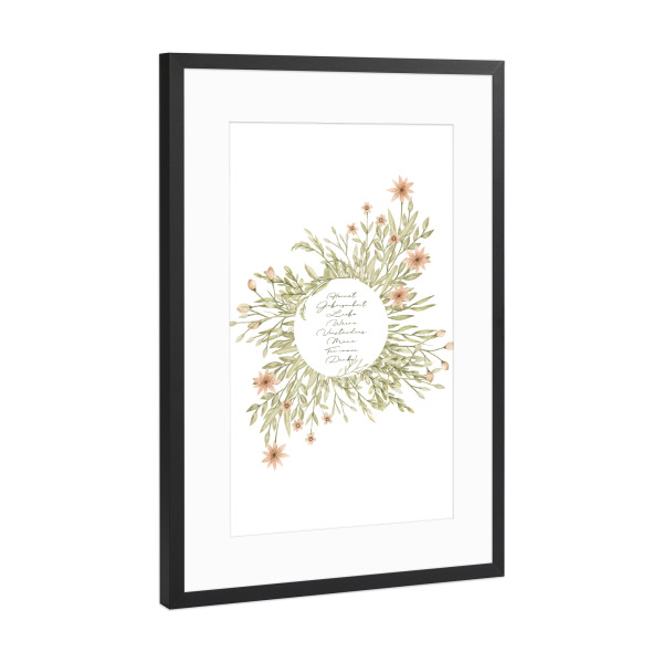 Poster mit Rahmen Schwarz (Metallic) "Wildes Blumenbouquet" artboxONE - Natur,Floral,Liebe,Für Mama