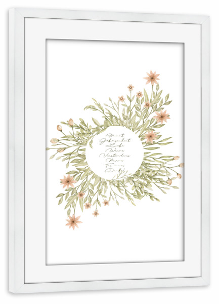 Poster mit Rahmen weiß "Wildes Blumenbouquet" artboxONE - Natur,Floral,Liebe,Für Mama