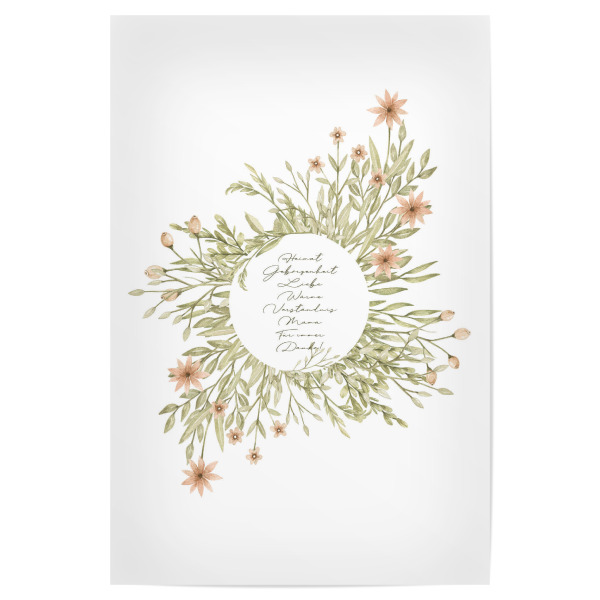 Poster 30x20 cm "Wildes Blumenbouquet" artboxONE - Natur,Floral,Liebe,Für Mama