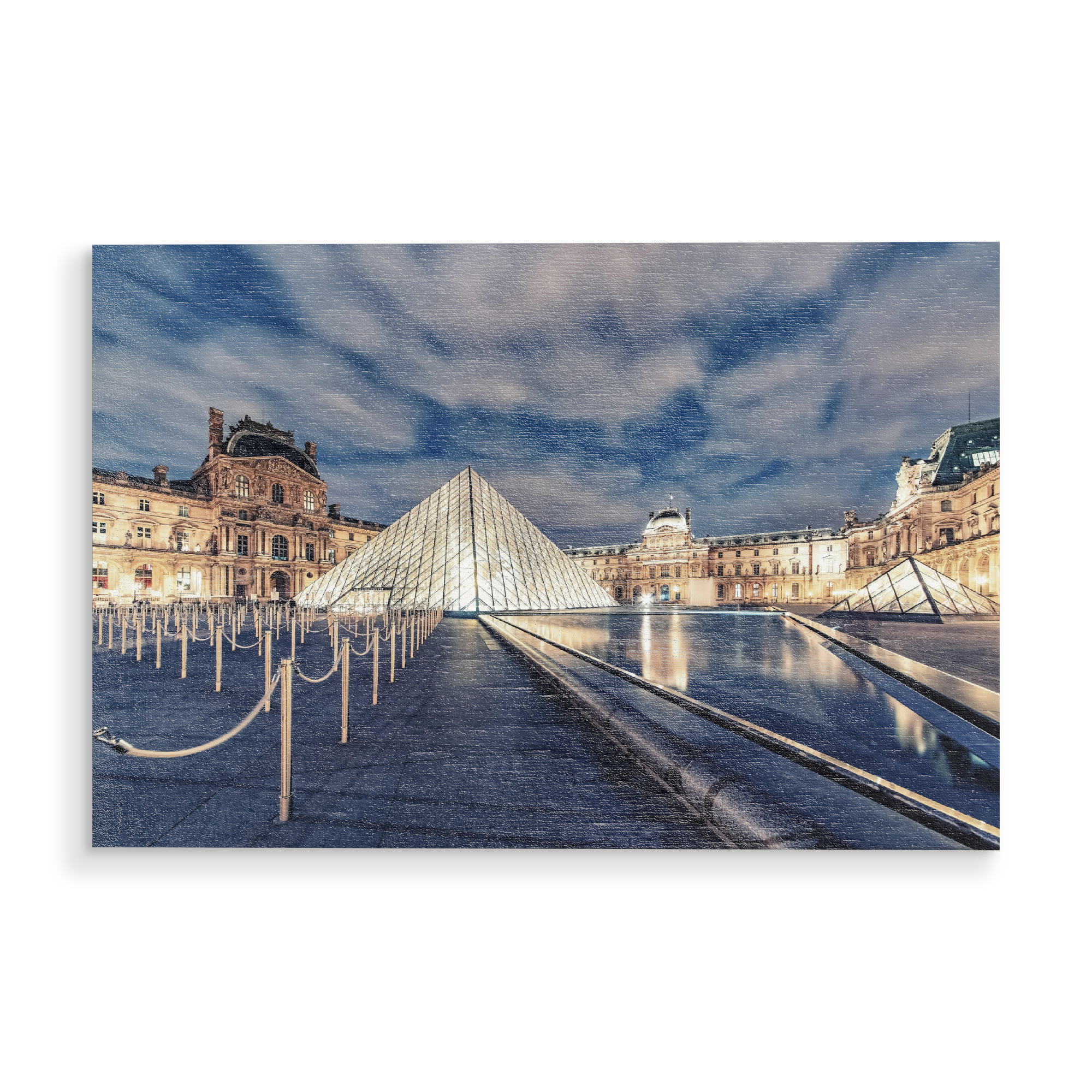 Holzbild "Le Louvre by night" artboxONE - Städte,Reise,Architektur,Städte / Paris,Reise / Länder