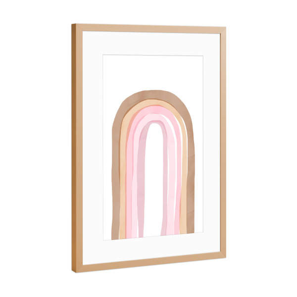 Poster mit Rahmen Kupfer "Pink Watercolored Rainbow" artboxONE - Natur,Für Kinder,Abstrakt