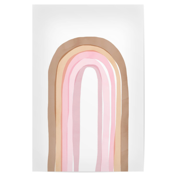 Poster "Pink Watercolored Rainbow" artboxONE - Natur,Für Kinder,Abstrakt