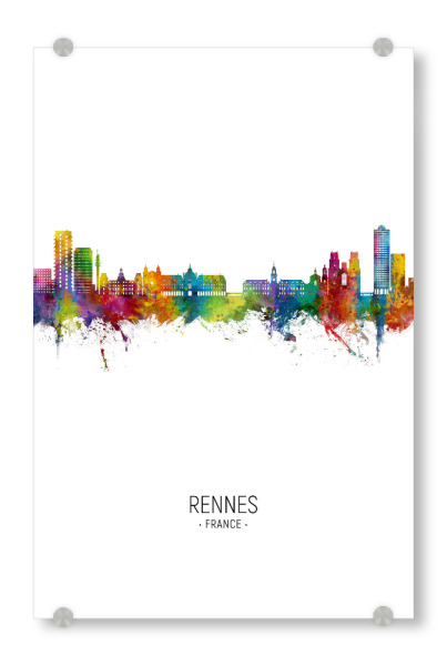 Acrylglasbild "Rennes France Skyline Portrait" artboxONE - Städte