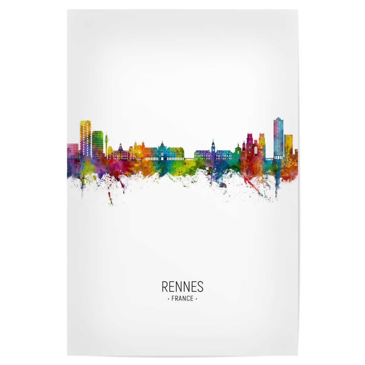 Rennes France Skyline Portrait Als Poster Bei Artboxone Kaufen