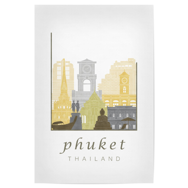 Poster "Phuket skyline desert" artboxONE - Städte,Reise,Architektur,Kartografie