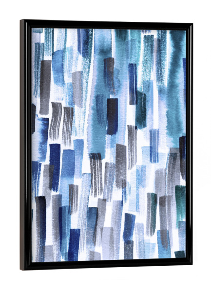 Poster mit schwarzem Rahmen "Colorful Brushstrokes Indigo" artboxONE - Abstrakt,Geometrie