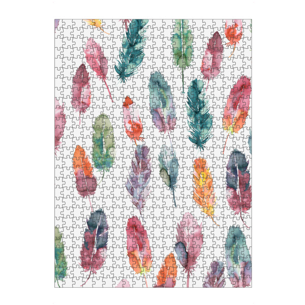 artboxONE Puzzle "Watercolor Boho Feathers Orange" artboxONE - Tiere,Fashion