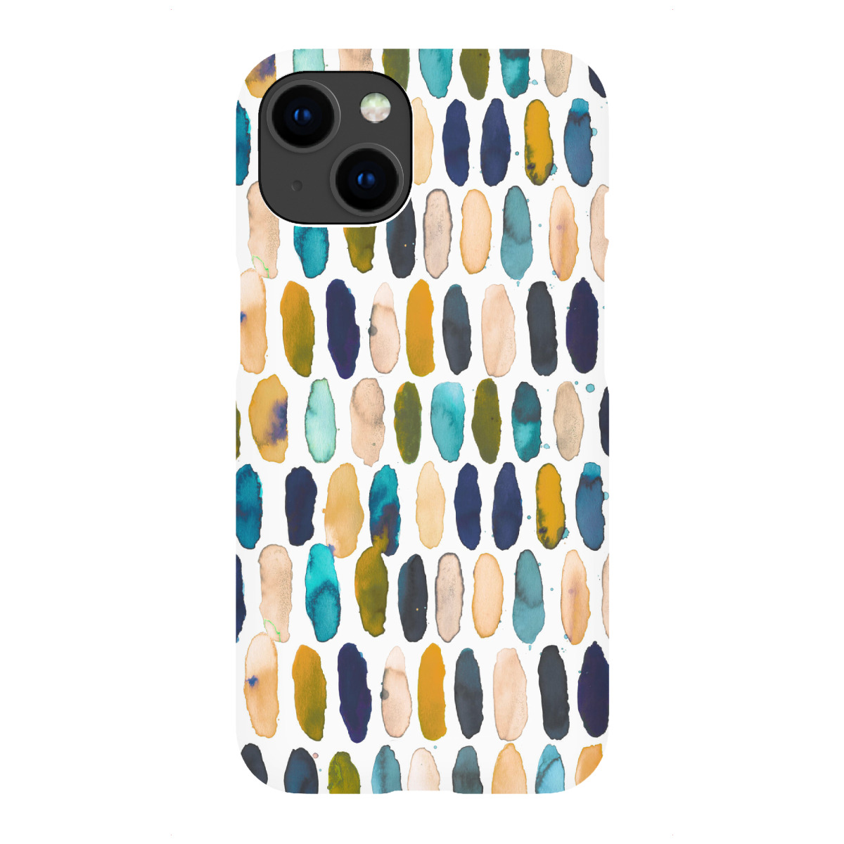"Geometric Watercolor Dots Blue"für iPhone - Premium-Case Handyhülle artboxONE