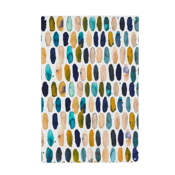 Holzbild "Geometric Watercolor Dots Blue" artboxONE - Abstrakt,Geometrie,Männer