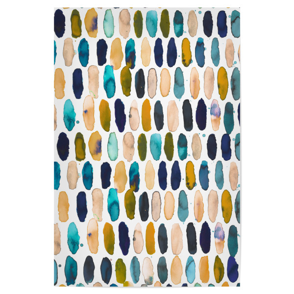 Poster "Geometric Watercolor Dots Blue" artboxONE - Abstrakt,Geometrie,Männer