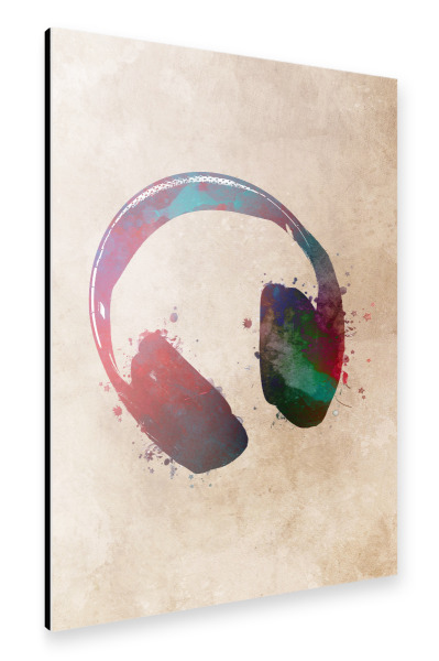 Alu-Dibond "Headphone music art" 30x20 cm artboxONE