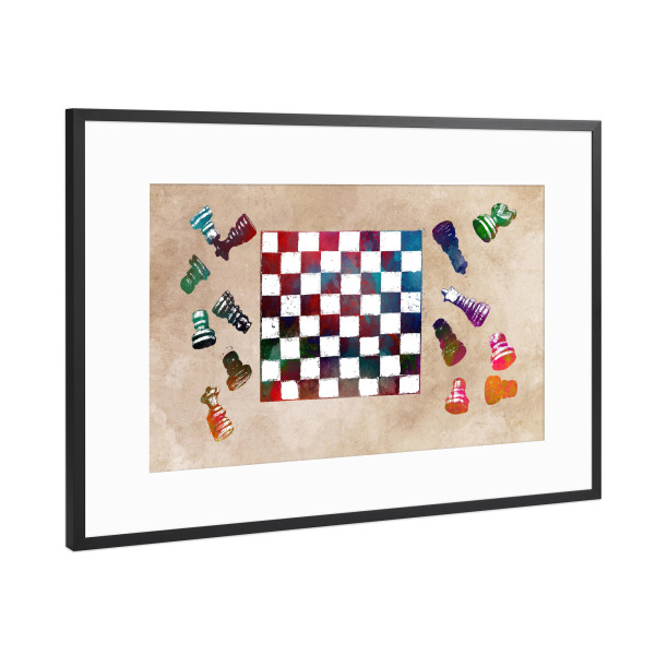 Poster mit Rahmen Schwarz (Metallic) "Chess master sport" artboxONE - Sport,Sport / Motivation