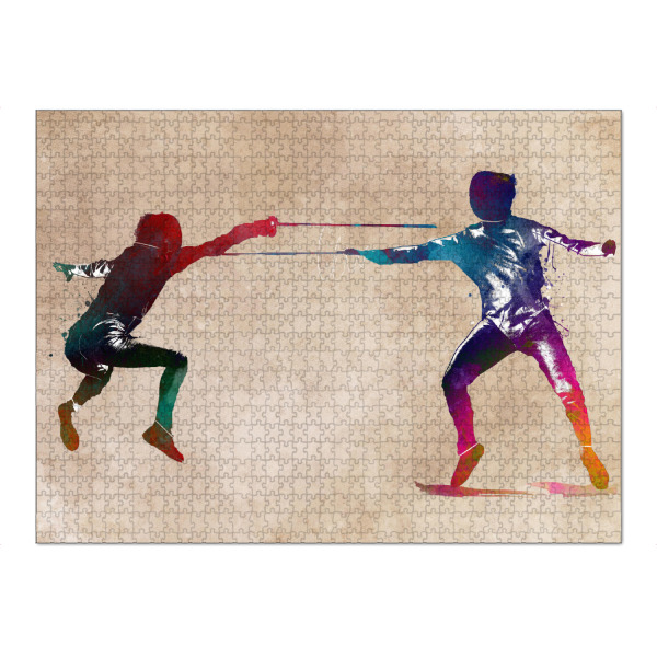 Puzzle Ravensburger "Fencers sport art" artboxONE - Menschen,Sport - Fencing,Fencers,Fence,Fencer,Sword,Sport,Sports - Bild fencing