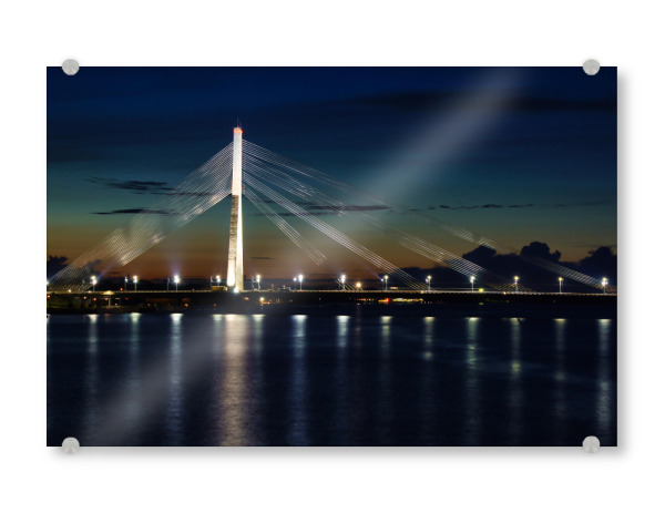 Acrylglasbild "Vansu-Spannseilbrücke in Riga" artboxONE - Städte,Natur,Reise,Architektur,Reise / Länder