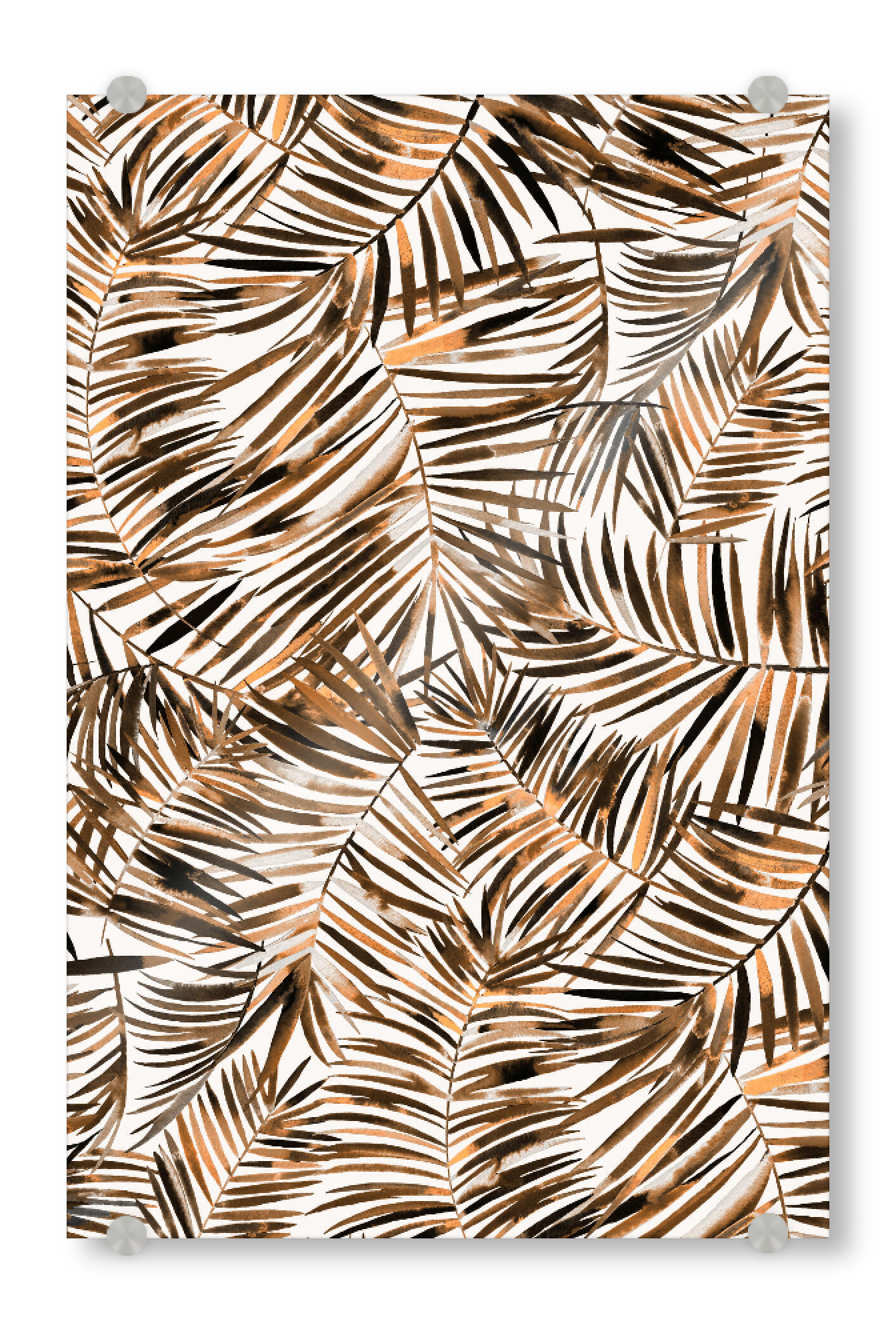 Acrylglasbild "Tropical Relaxing Palms Yoga Gold" artboxONE - Natur,Floral
