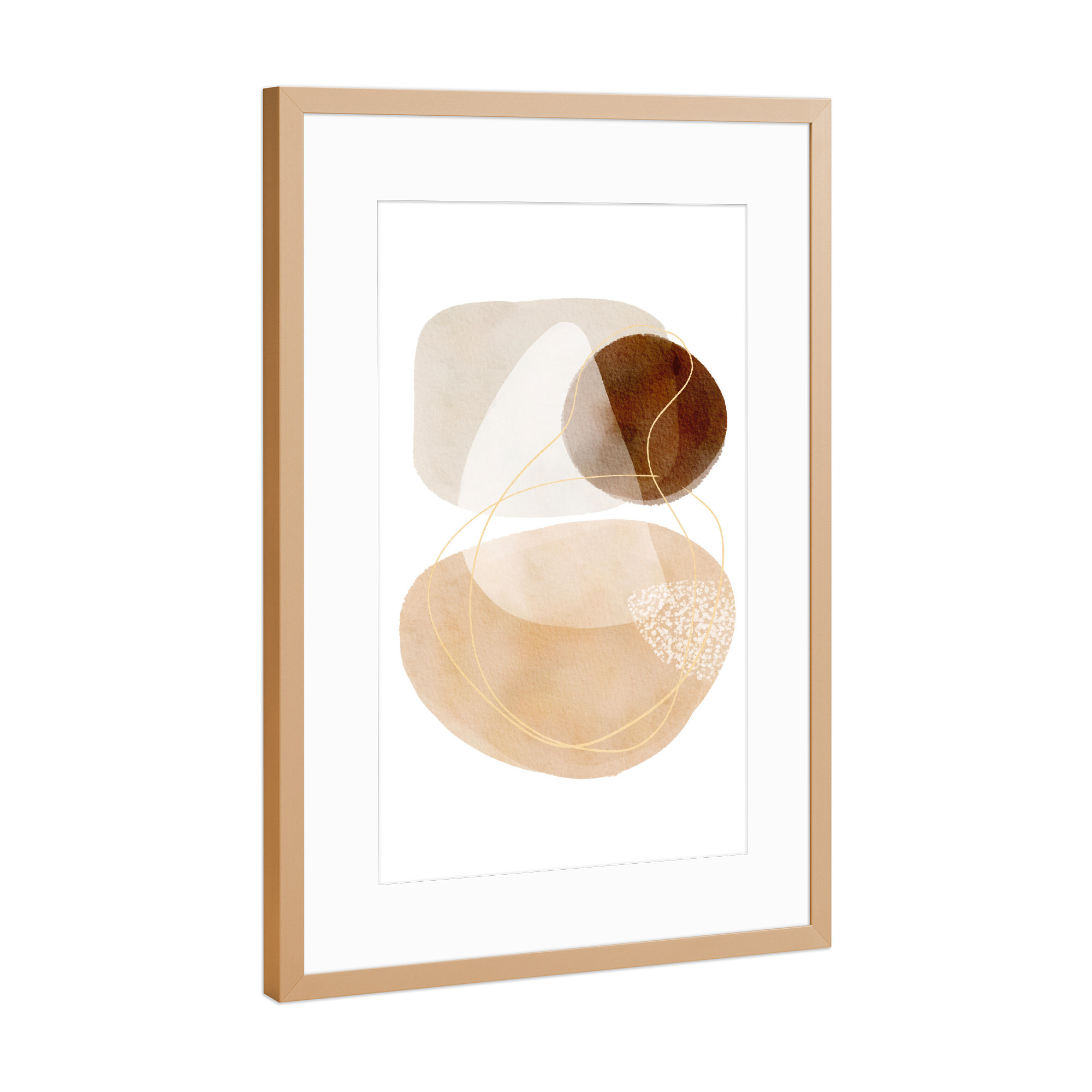 Poster mit Rahmen Kupfer "Beige Abstract Composition" artboxONE - Abstrakt,Geometrie - Watercolor,Abstrakt,Abstract,Geometrie,Geometry,Boho,Formen