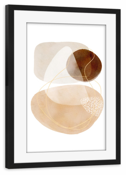 Poster mit Rahmen schwarz "Beige Abstract Composition" artboxONE - Abstrakt,Geometrie - Watercolor,Abstrakt,Abstract,Geometrie,Geometry,Boho,Formen