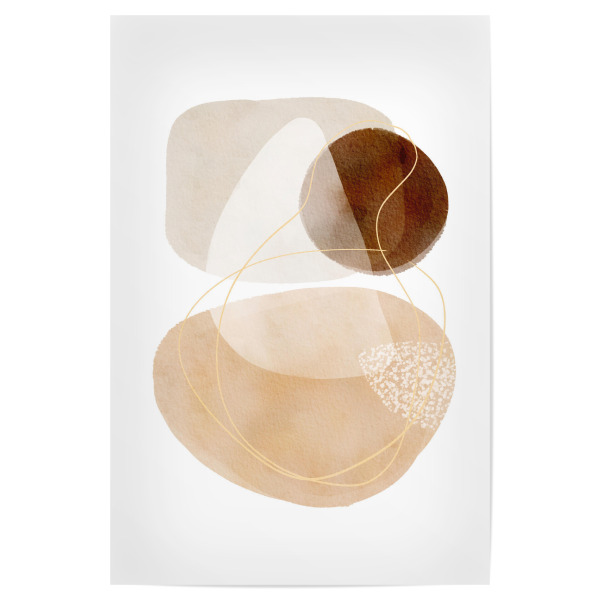 Poster 30x20 cm "Beige Abstract Composition" artboxONE - Abstrakt,Geometrie - Watercolor,Abstrakt,Abstract,Geometrie,Geometry,Boho,Formen
