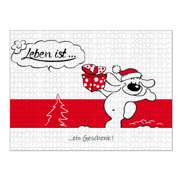Puzzle Ravensburger "Leben ist... ein Geschenk" artboxONE - Typografie,Tiere,Comic,Lustig