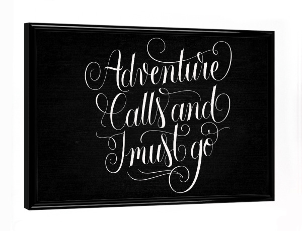 Poster mit schwarzem Rahmen "Adventures are my passion" artboxONE - Typografie,Natur,Reise