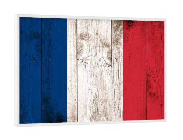 Poster mit weißem Rahmen "Vintage Flag of France" artboxONE - Reise,Städte / Paris,Reise / Länder