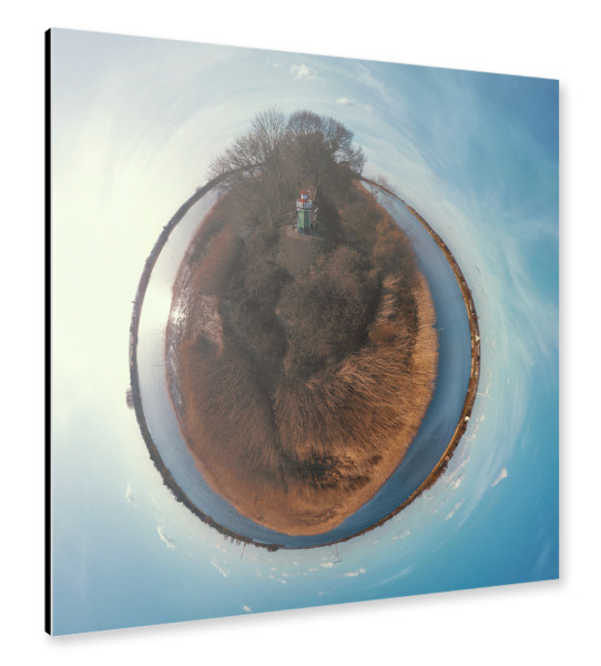 Alu-Dibond "Elbe-Leuchtturm Bunthäuser Spitze" 30x30 cm artboxONE