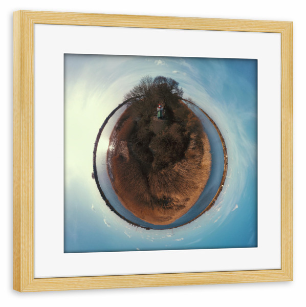 Poster mit Rahmen kiefer "Elbe-Leuchtturm Bunthäuser Spitze" artboxONE - Städte,Städte / Hamburg,Natur,Reise,Reise / Länder