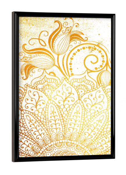 Poster mit schwarzem Rahmen "Mandala Golden Fire" artboxONE - Abstrakt,Geometrie