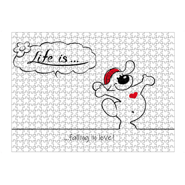 artboxONE Puzzle "Life is... falling in love" artboxONE - Typografie,Tiere,Comic,Lustig