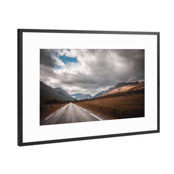 Poster mit Rahmen Schwarz (Metallic) "Roadtrip" artboxONE - Natur