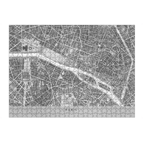 Puzzle Ravensburger "Gray vintage map of Paris" artboxONE - Kartografie - Gray,Vintage,Paris,France,Distressed,Frankreich,Map,Karte,Stadtkarte,Citymap