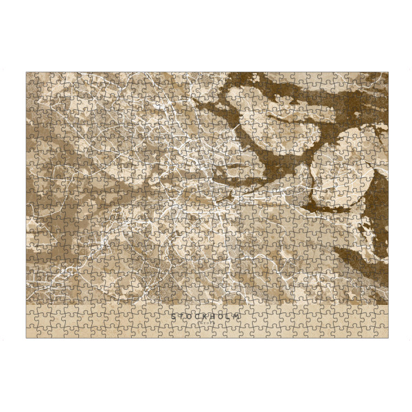 Puzzle Ravensburger "Sepia vintage map of Stockholm" artboxONE - Reise,Kartografie - Sepia,Vintage,Map,Stockholm,Sweden,Brown,Karte,Stadtkarte,Beige