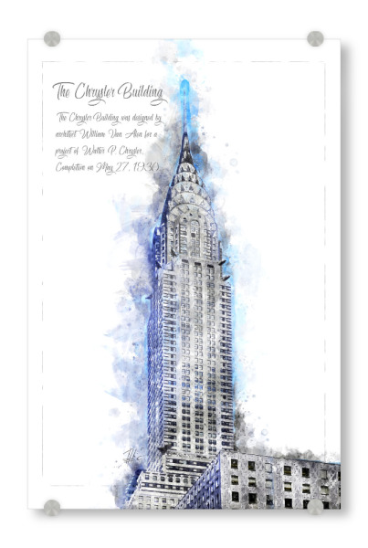 Acrylglasbild "Chrysler Building Aquarell" artboxONE - Städte / New York,Architektur