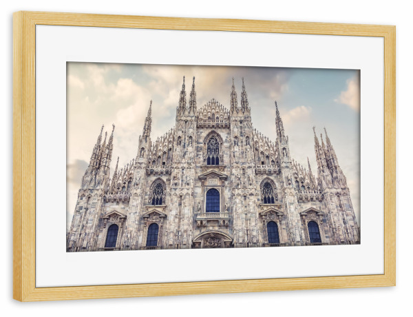 Poster mit Rahmen kiefer "Sunset in Milan" artboxONE - Städte,Reise,Architektur,Reise / Länder,Städte / Weitere