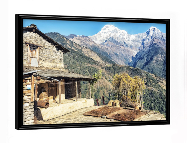 Poster mit schwarzem Rahmen "House in Nepal" artboxONE - Natur,Reise,Architektur,Reise / Asien,Reise / Länder