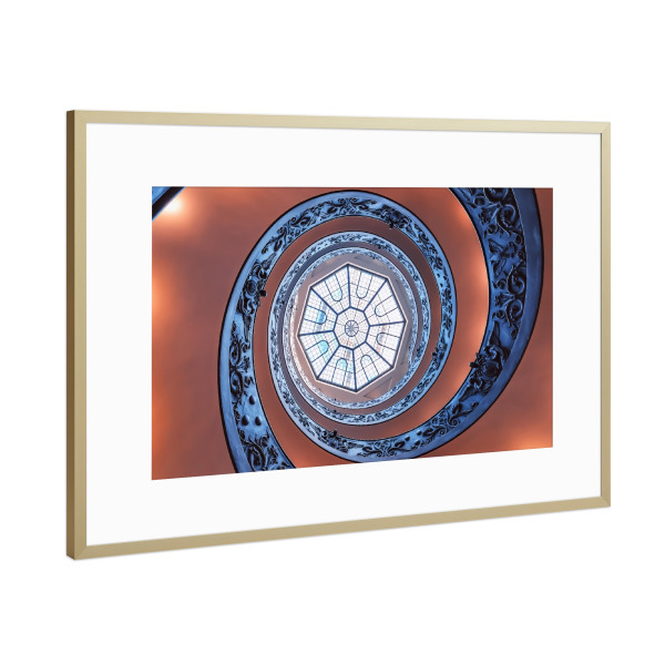 Poster mit Rahmen Gold "Double spiral" artboxONE - Städte,Reise,Architektur,Reise / Länder,Städte / Weitere