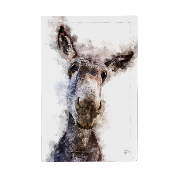 Holzbild "Grauer Esel" artboxONE - Natur,Tiere - Tier,Natur,Freiheit,Tierwelt,Wildnis,Jäger,Kreatur,Fell,Wild,Afrika,Europa,Wald,Tiere,Haustier,Animal