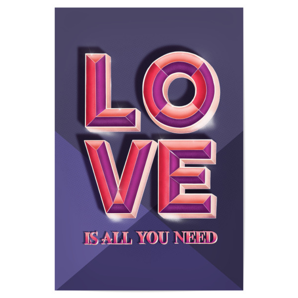 Poster 30x20 cm "Love is all you" artboxONE - Typografie,Menschen,Liebe