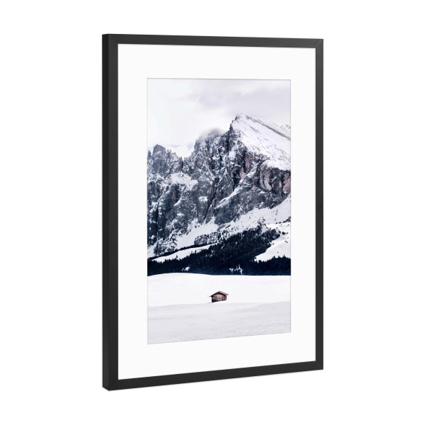 Poster mit Rahmen Schwarz (Metallic) "Seiser Alm im magischen Südtirol" artboxONE - Natur,Reise