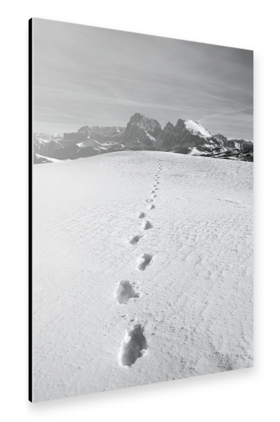 Alu-Dibond "Fußstapfen im Schnee" 30x20 cm artboxONE
