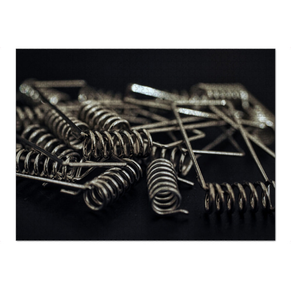 Puzzle Ravensburger "Federn" artboxONE - Abstrakt,Schwarzweiß - Feder,Druckfeder,Verchromt,Chrom,Spirale,Spiralfeder,Stilleben,Technik,Metall