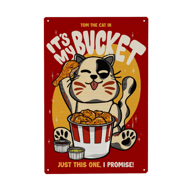 Holzbild "It's My Bucket" artboxONE - Tiere,Essen & Trinken,Comic