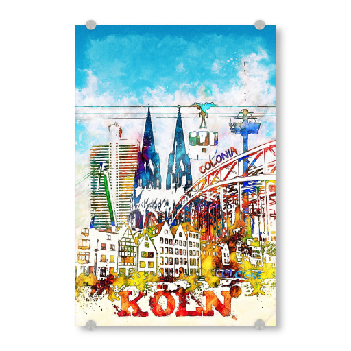 Köln als Collage in bunt