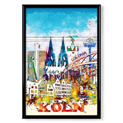 Köln als Collage in bunt