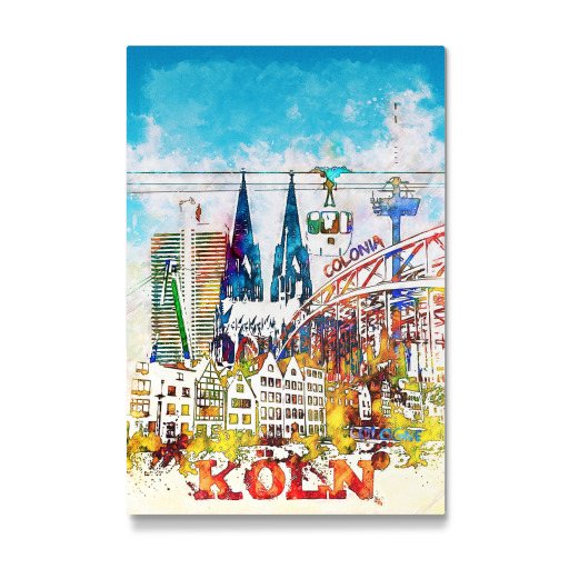 Köln als Collage in bunt