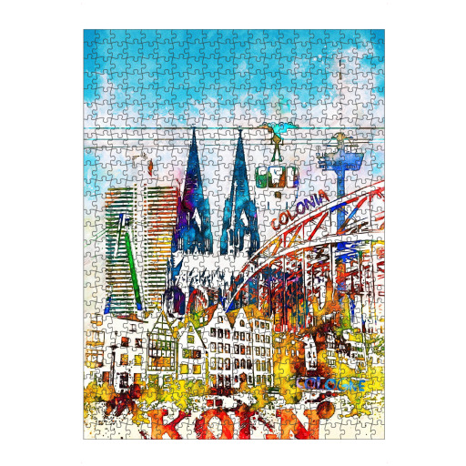 Köln als Collage in bunt