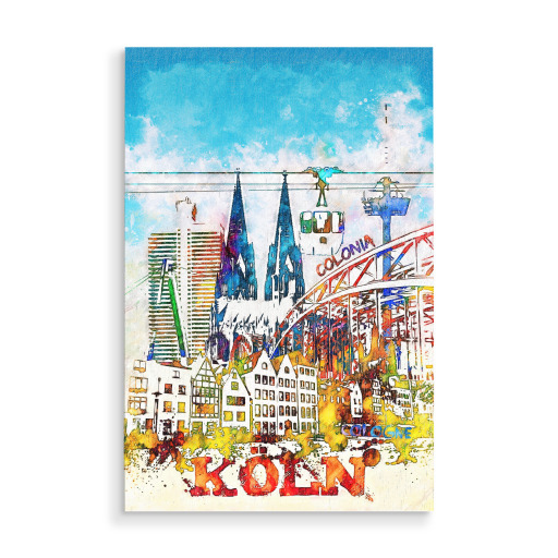 Köln als Collage in bunt
